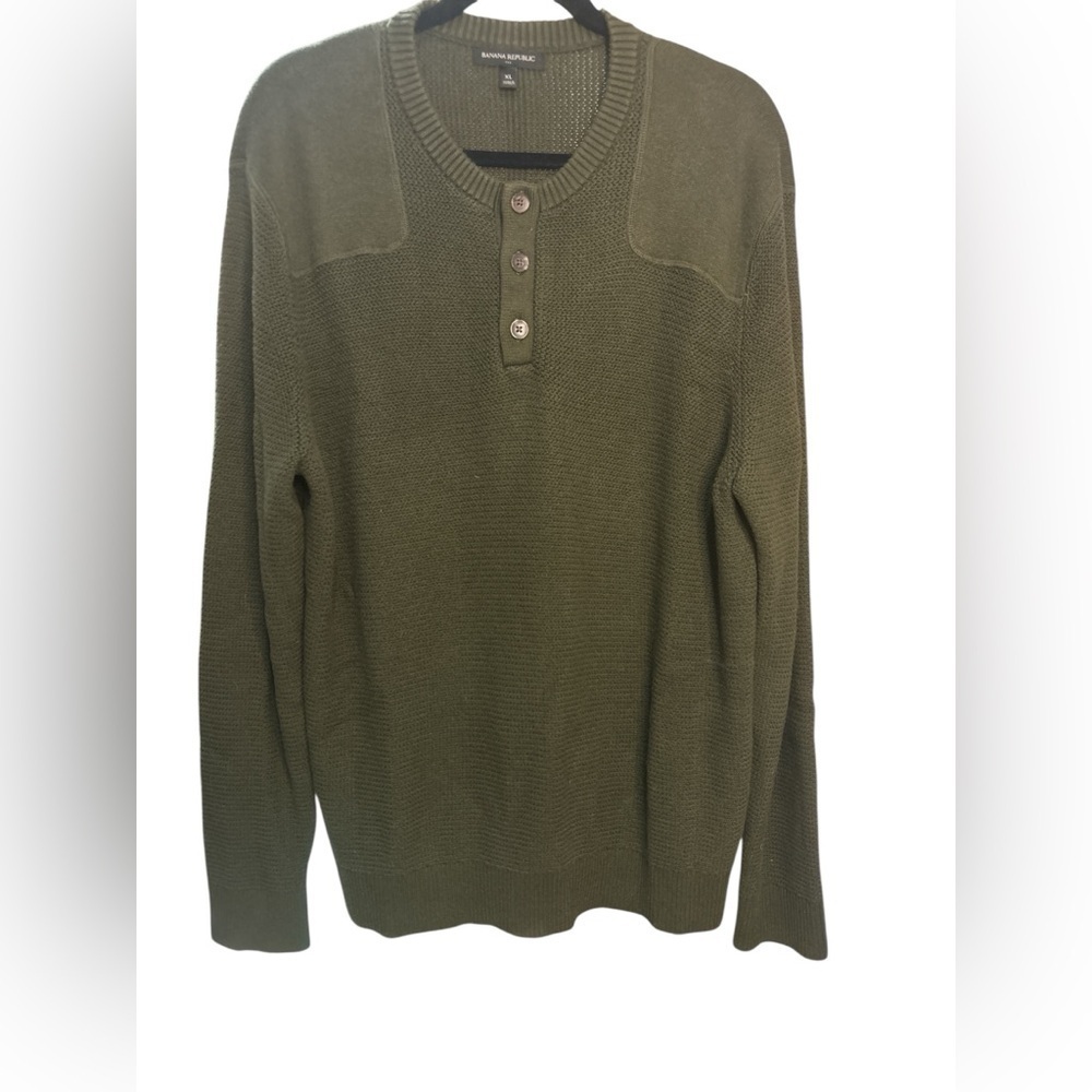 Banana Republic Green Crewneck Sweater Classic Knit